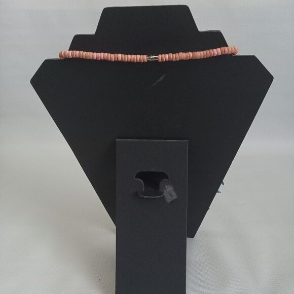 Pink & Blue Painted Wooden Parrot Shaped Beads Single Strand Statement Necklace - Picture 2 of 12